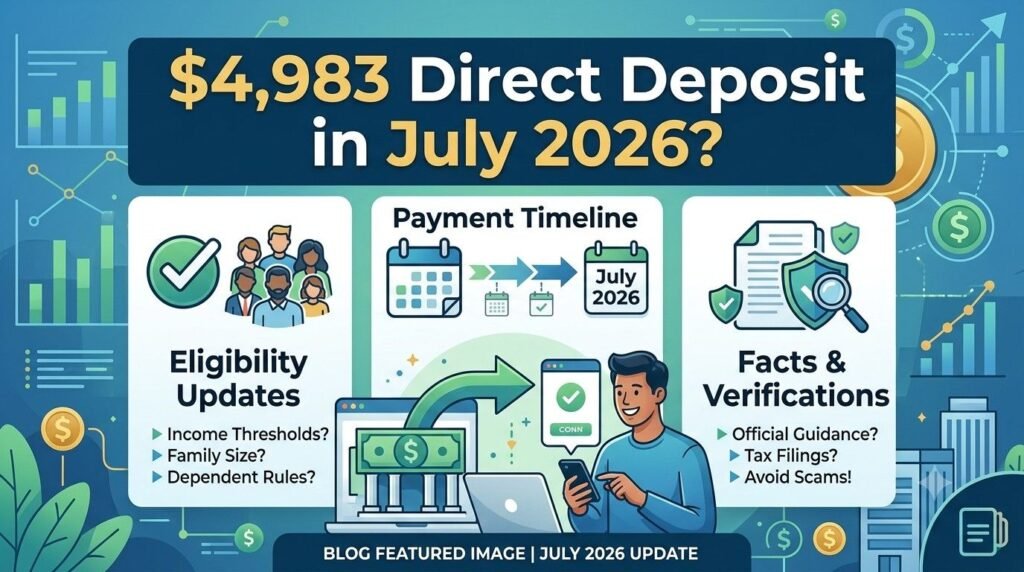 $4,983 Direct Deposit in July 2026? Latest Eligibility Updates, Payment Timeline & Facts