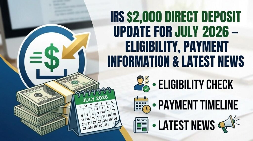 IRS $2,000 Direct Deposit Update for July 2026 – Eligibility, Payment Information & Latest News