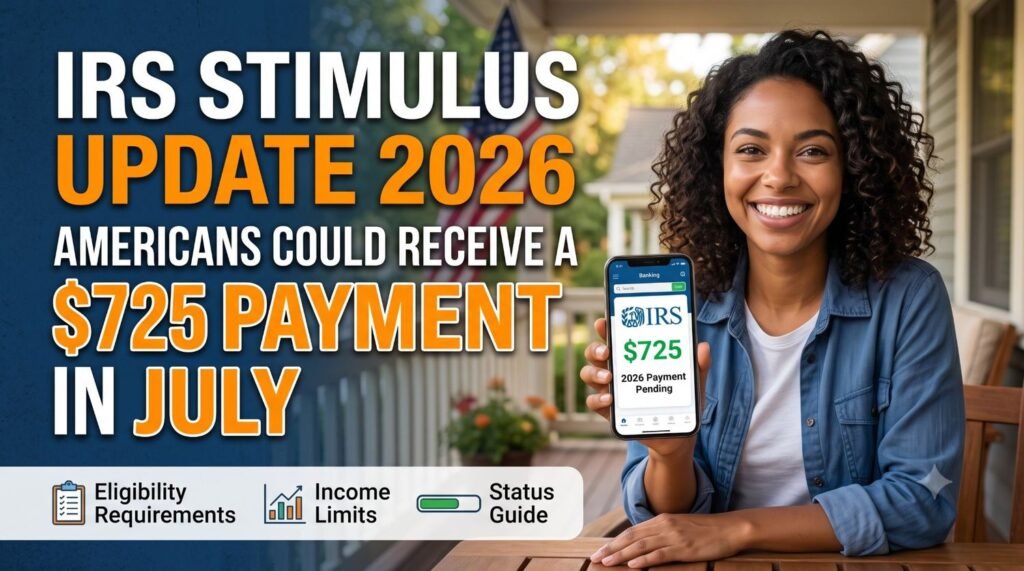 IRS Stimulus Update 2026: Americans Could Receive a $725 Payment in July — Eligibility, Income Limits & Status Guide