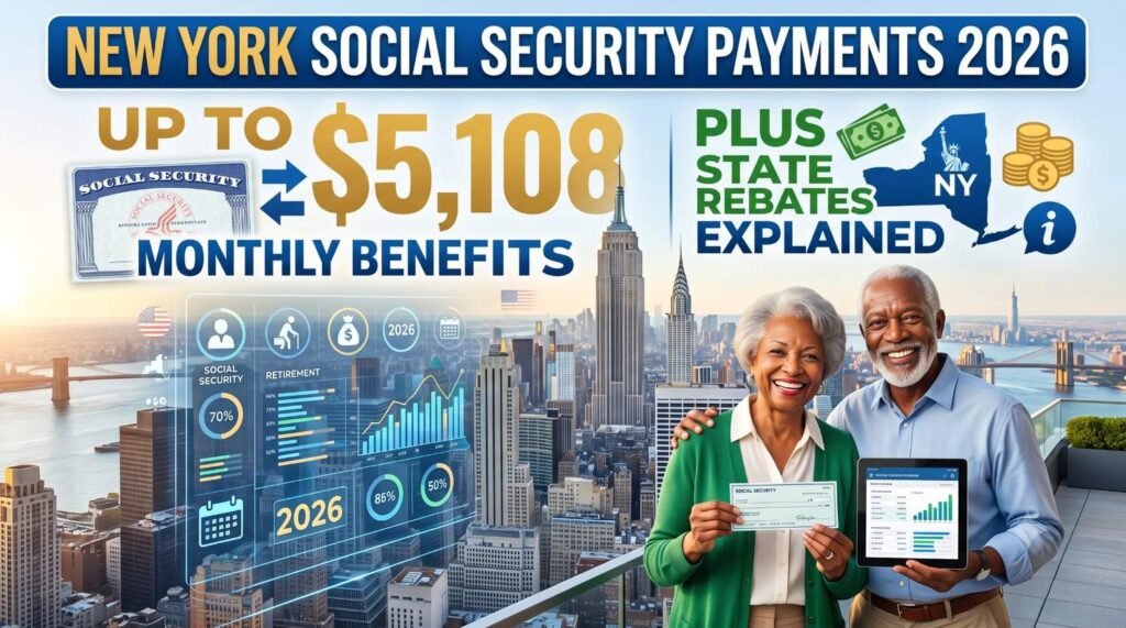 New York Social Security Payments 2026: Up to $5,108 Monthly Benefits Plus State Rebates Explained